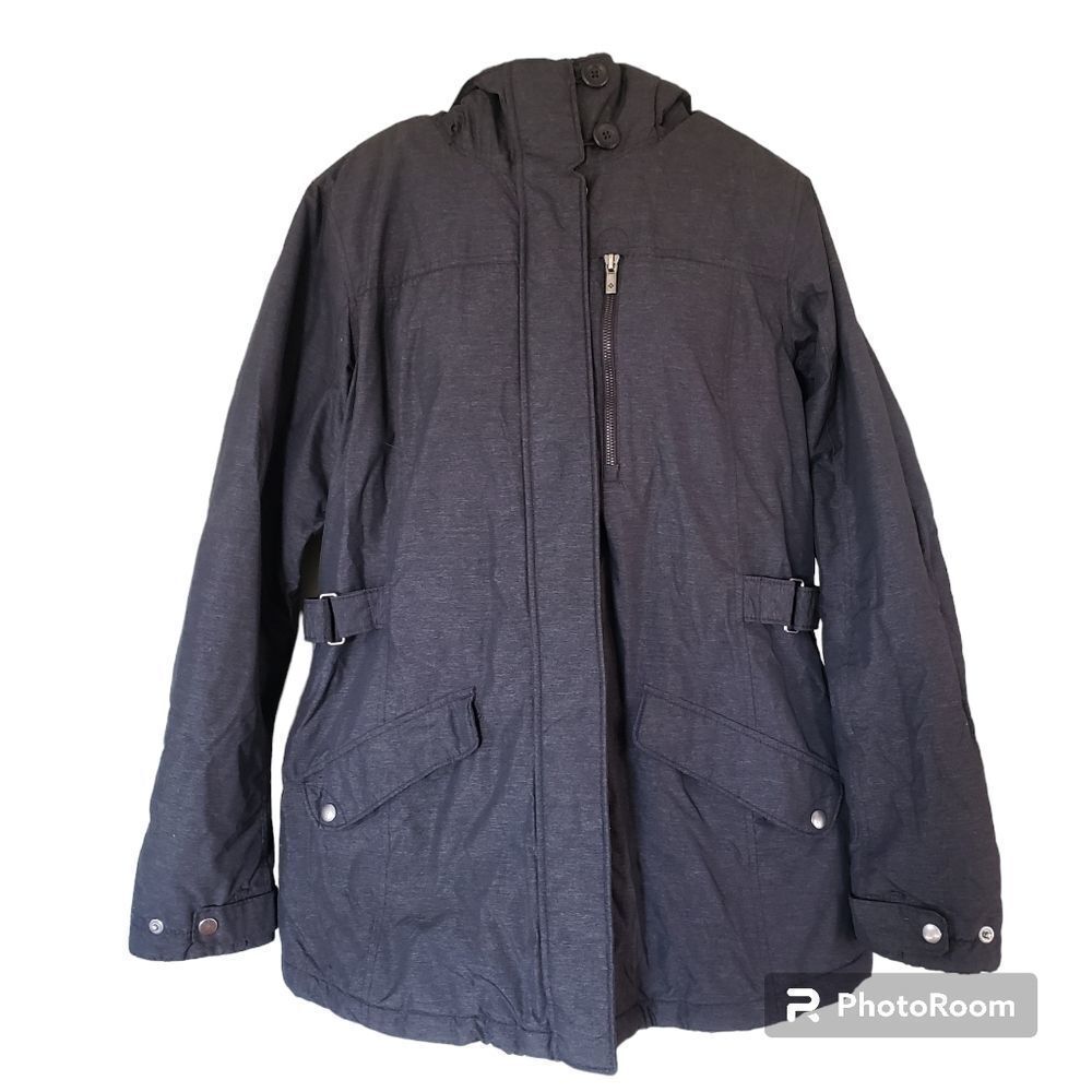 Columbia L Gray Full Zip Hooded Lined Winter Coat‎ Jacket Warm Outdoor